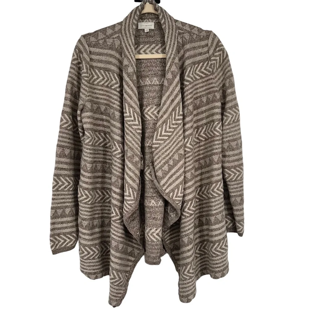 Lucky Brand Geo Stitch Cardigan Sweater size L - Picture 2 of 12